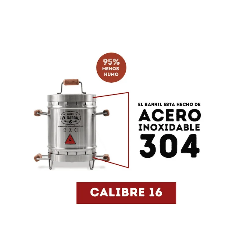 BARRIL ASADOR MINI EN ACERO - Imagen 3