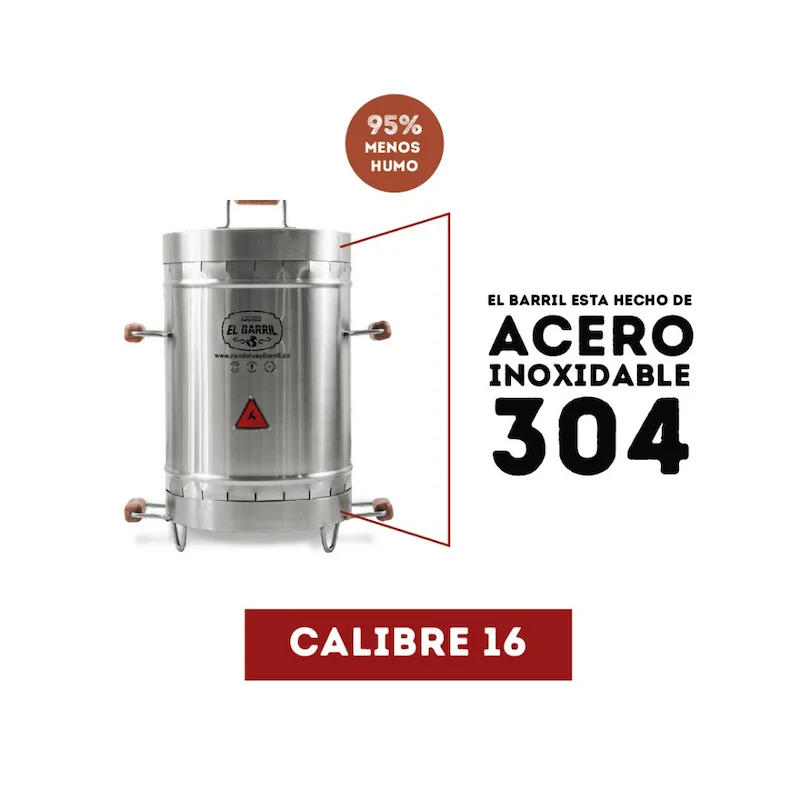BARRIL ASADOR PEQUEÑO EN ACERO - Imagen 2