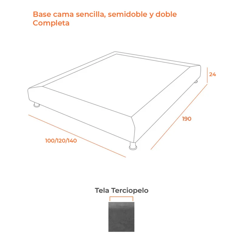 BASE CAMA ESTÁNDAR RELAX 100 X 190 - Imagen 2