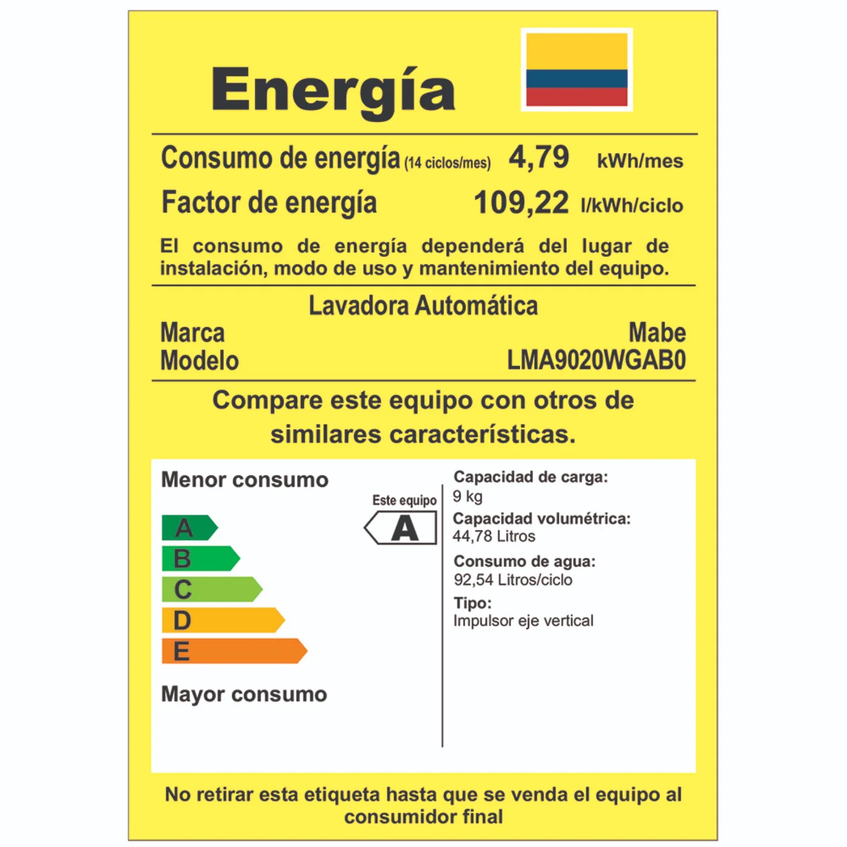LAVADORA DIGITAL AUTOMÁTICA DE 9 KG GRIS MABE - Imagen 5