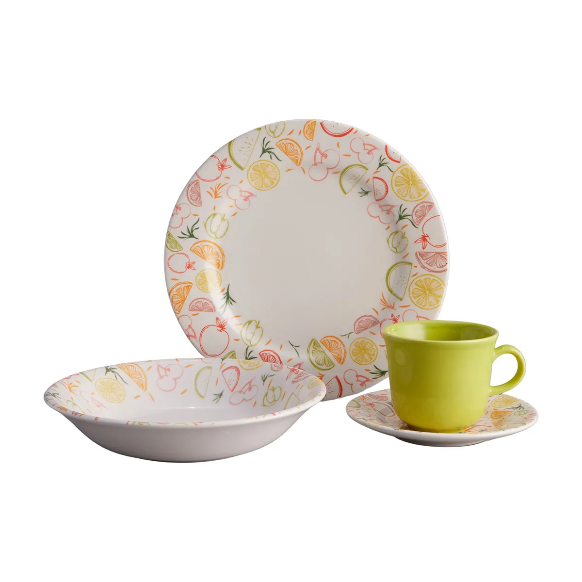 VAJILLA CORONA NÉCTAR 4 PUESTOS 16 PIEZAS