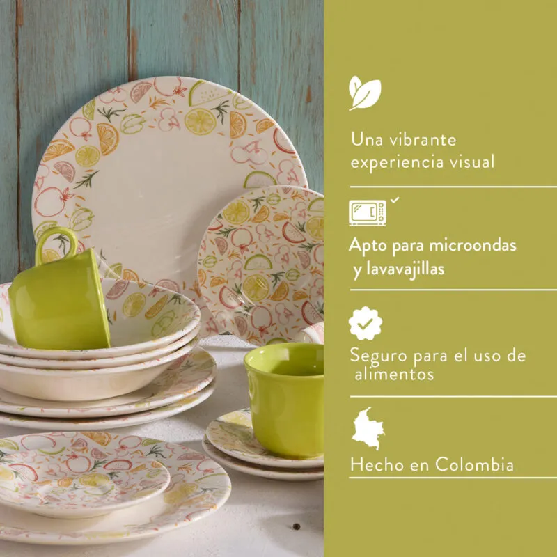 VAJILLA CORONA NÉCTAR 4 PUESTOS 16 PIEZAS - Imagen 3