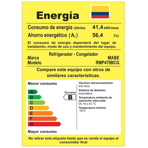 Mabe Nevera No Frost 470 L Brutos Grafito - Imagen 2